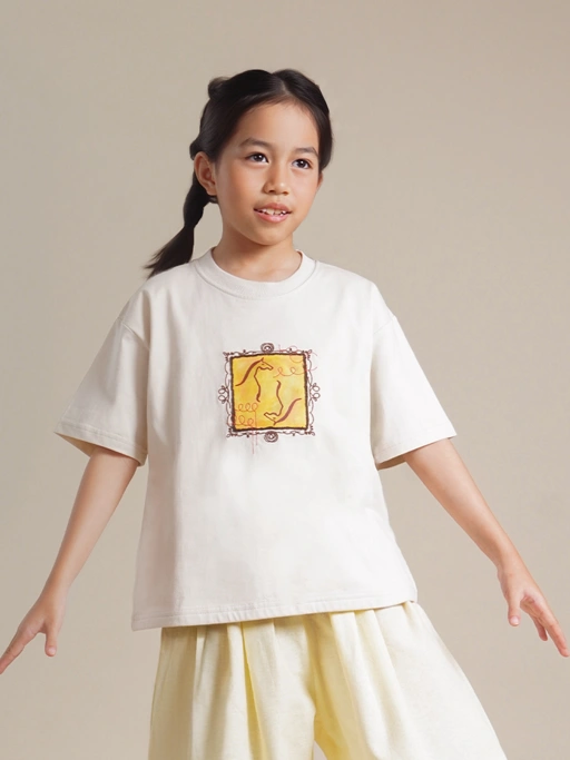 SABINE AND HEEM - DOO Cotton Tee - Beige - Kids Cotton T-Shirt
