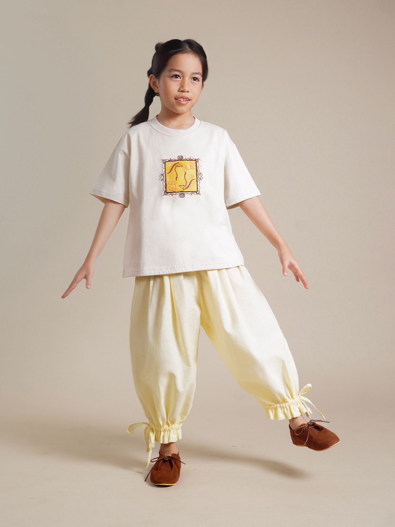SABINE AND HEEM - DOO Cotton Tee - Beige - Kids Cotton T-Shirt