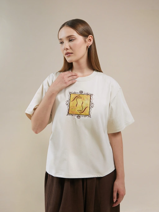 SABINE AND HEEM - DOO Cotton Tee - Beige - Adult Cotton T-Shirt