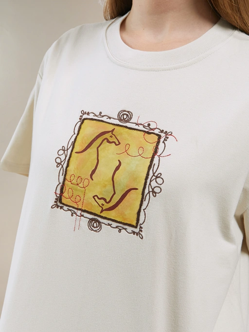 SABINE AND HEEM - DOO Cotton Tee - Beige - Adult Cotton T-Shirt