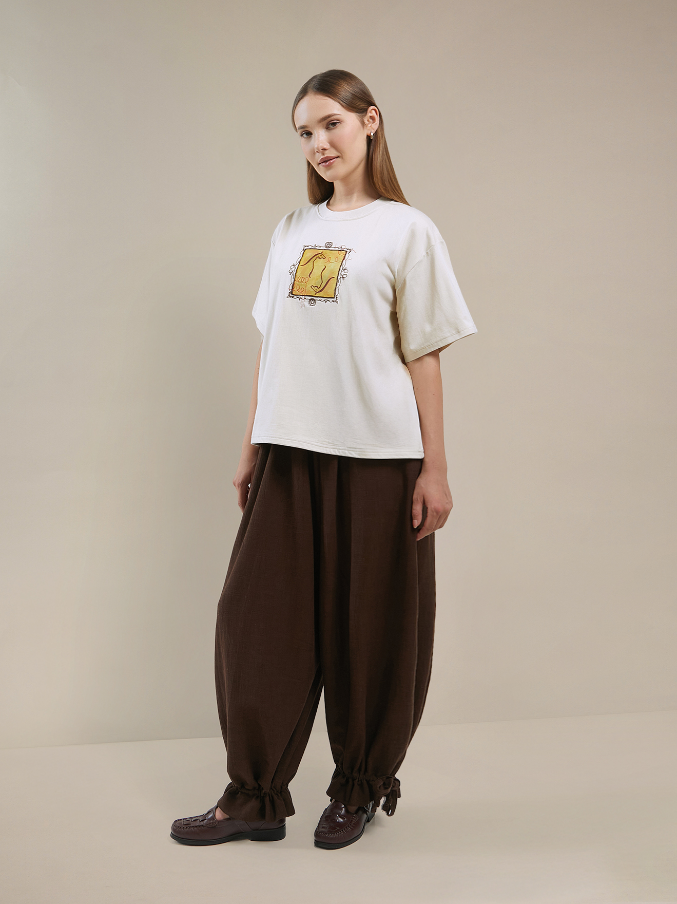 SABINE AND HEEM - DOO Cotton Tee - Beige - Adult Cotton T-Shirt