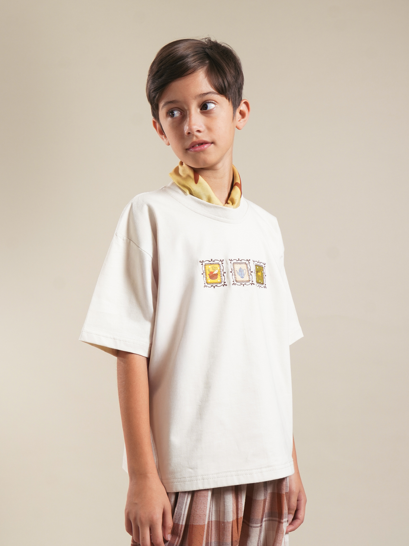 SABINE AND HEEM - BOH Cotton Tee - Beige - Kids Cotton T-Shirt