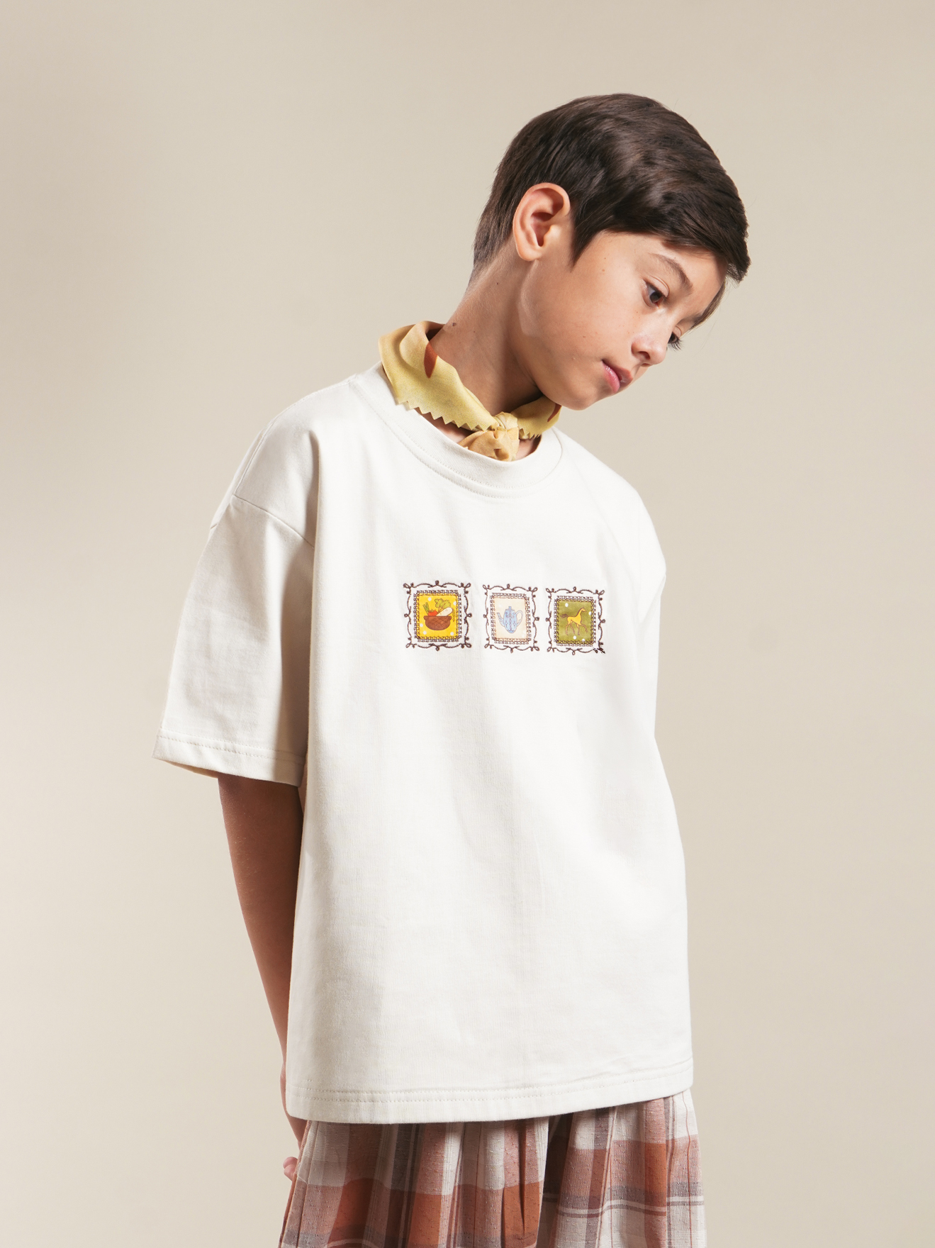 SABINE AND HEEM - BOH Cotton Tee - Beige - Kids Cotton T-Shirt