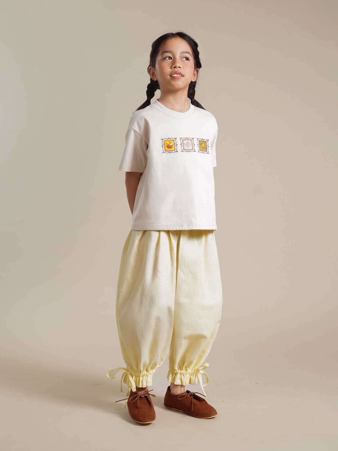 SABINE AND HEEM - BOH Cotton Tee - Beige - Kids Cotton T-Shirt