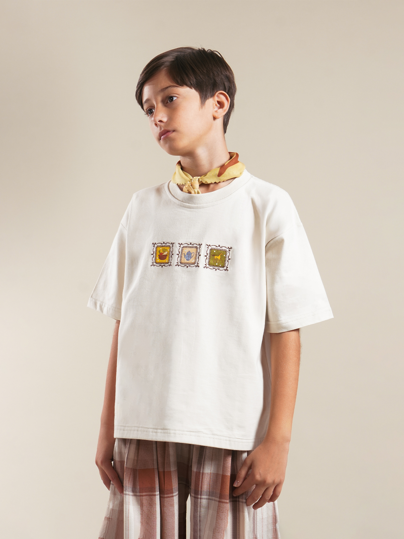 SABINE AND HEEM - BOH Cotton Tee - Beige - Kids Cotton T-Shirt