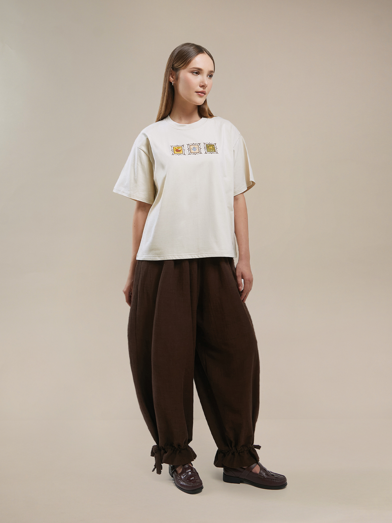 SABINE AND HEEM - BOH Cotton Tee - Beige - Adult Cotton T-Shirt