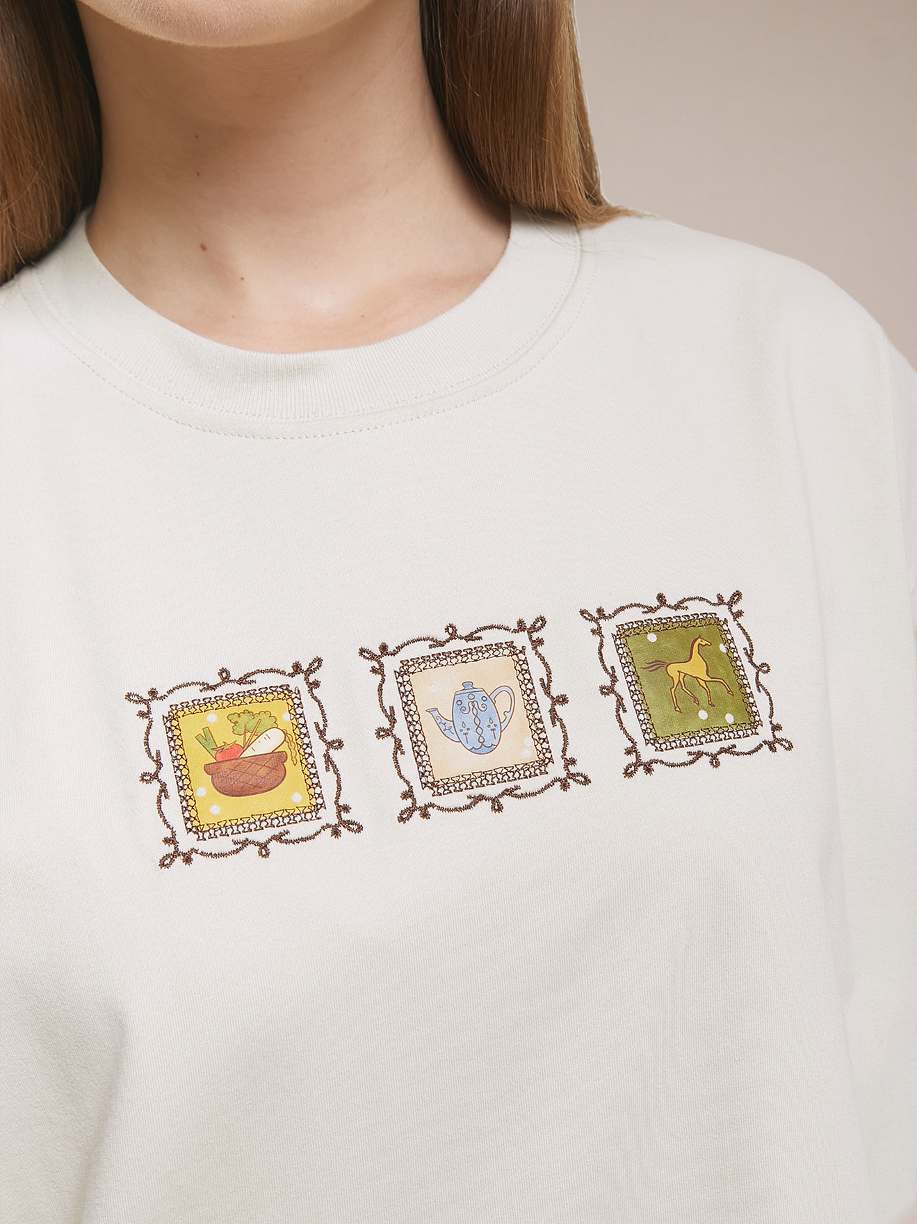 SABINE AND HEEM - BOH Cotton Tee - Beige - Adult Cotton T-Shirt