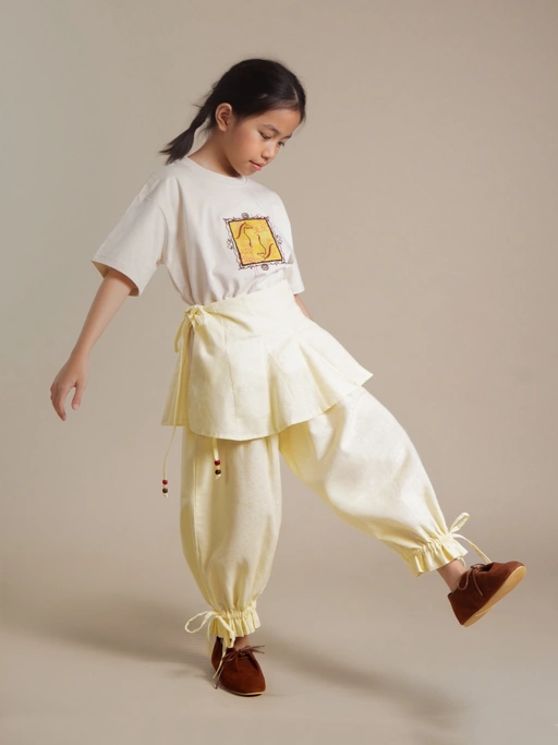 SABINE AND HEEM - DARLA Drawstring Balloon Pants With Skirt - Butter - Kids Balloon Pants