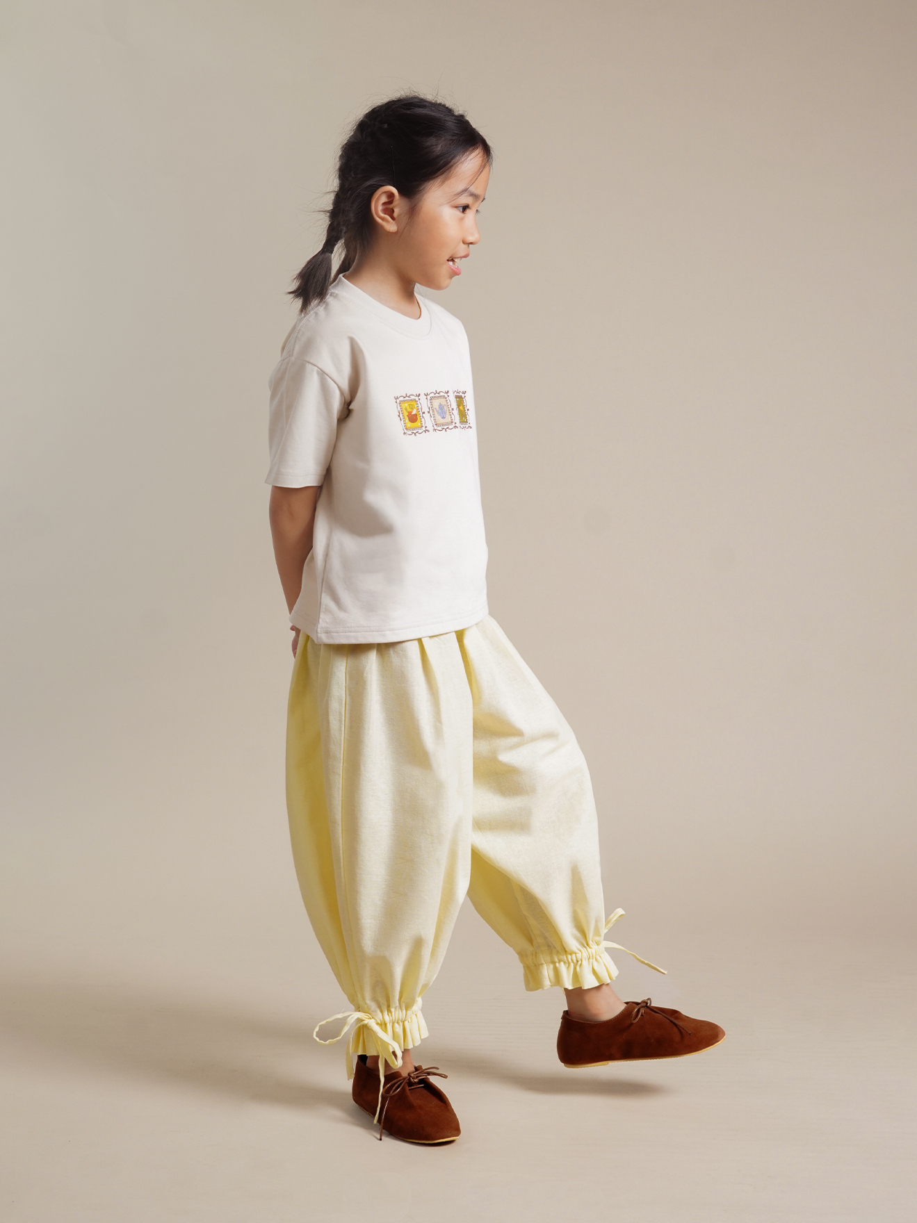 SABINE AND HEEM - DARLA Drawstring Balloon Pants With Skirt - Butter - Kids Balloon Pants