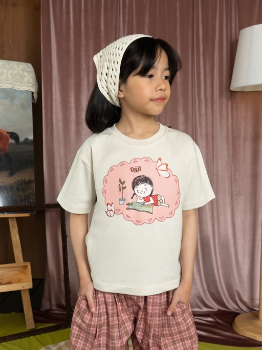 SABINE AND HEEM x NA WILLA - NA WILLA Cotton Tee - Cream - Kids Cotton Top