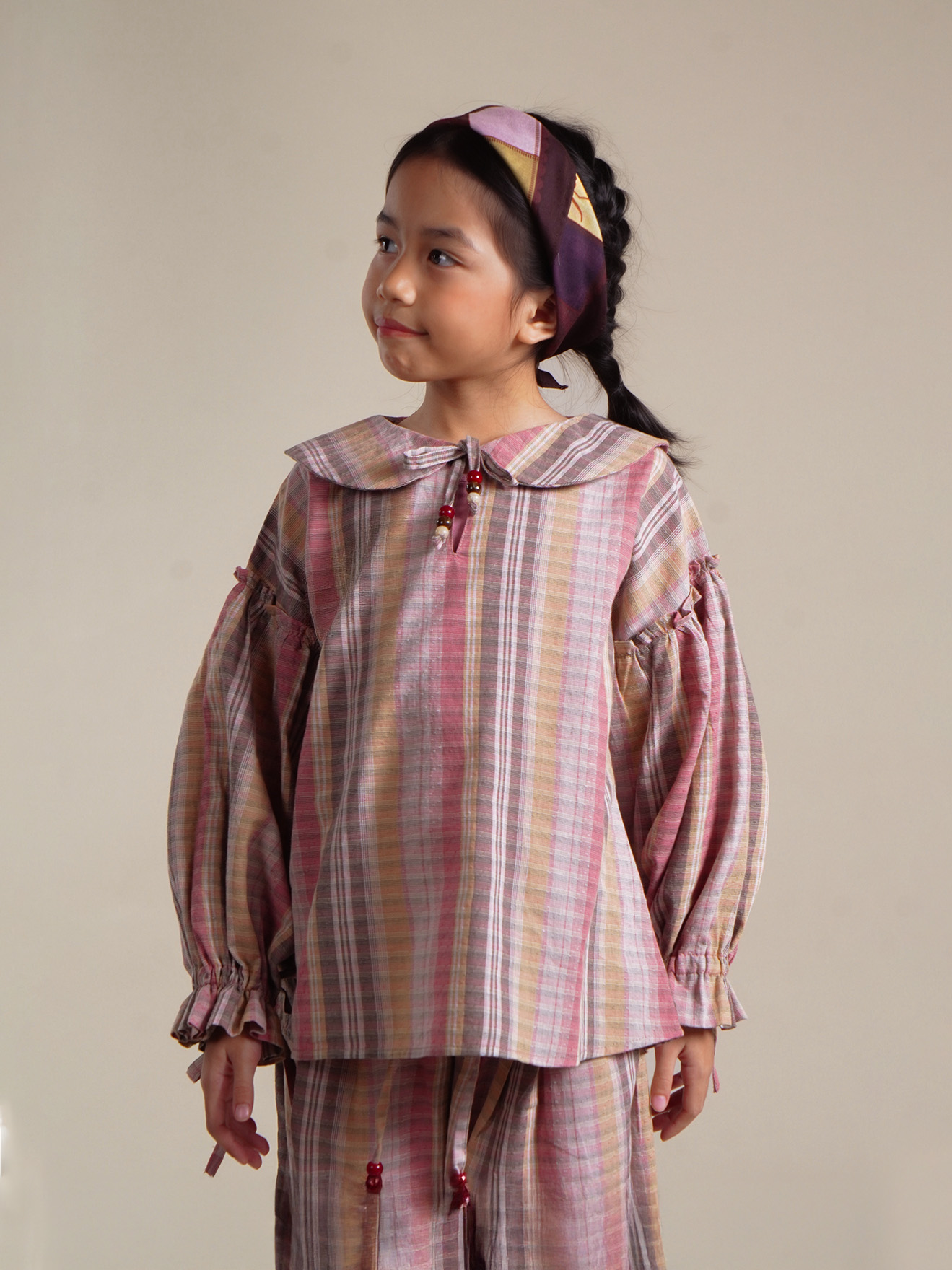 SABINE AND HEEM - SICILY Collar Blouse - Pink Brown - Kids Blouses