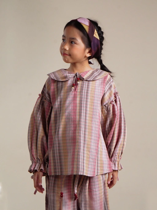 SABINE AND HEEM - SICILY Collar Blouse - Pink Brown - Kids Blouses
