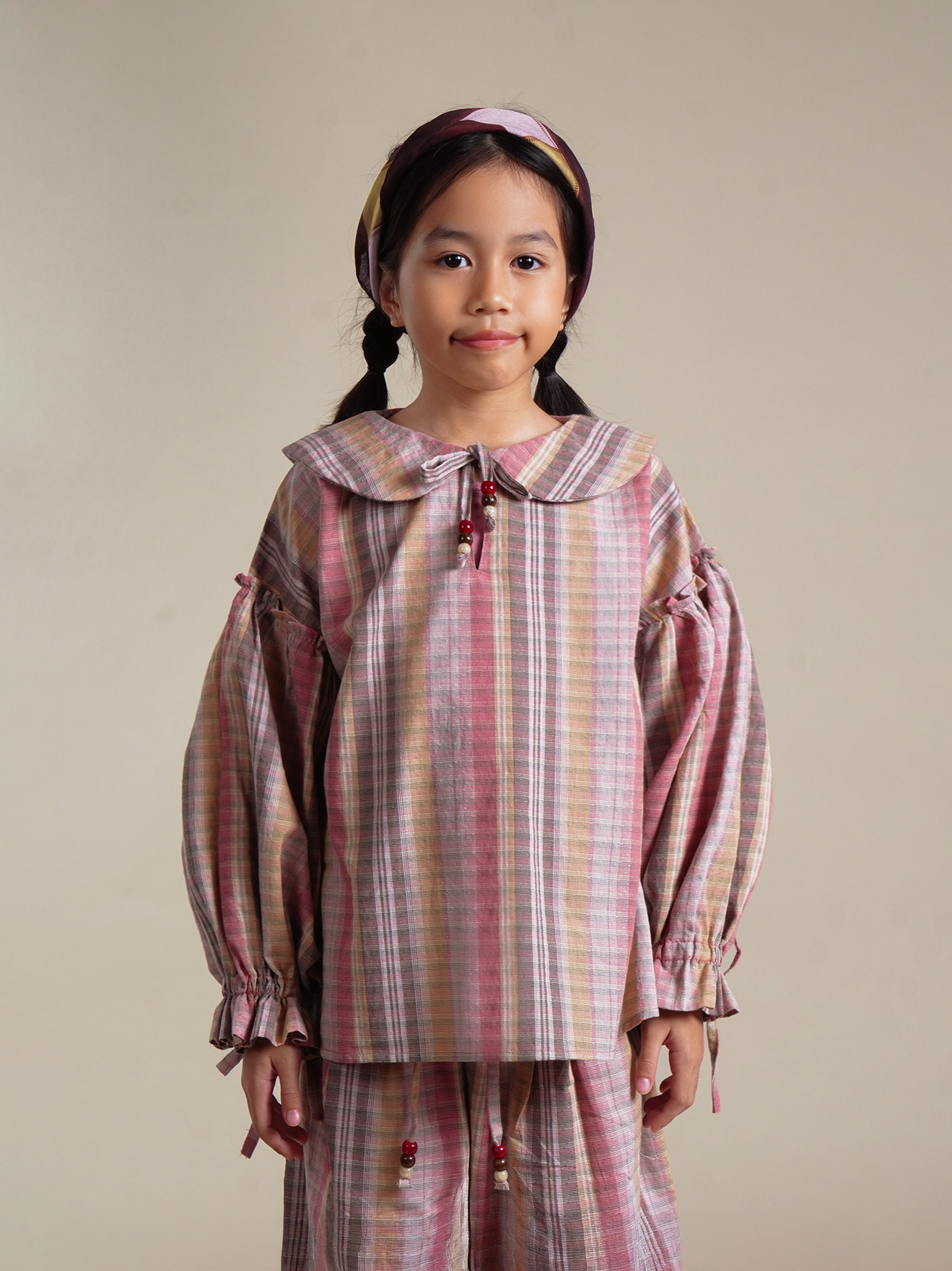 SABINE AND HEEM - SICILY Collar Blouse - Pink Brown - Kids Blouses