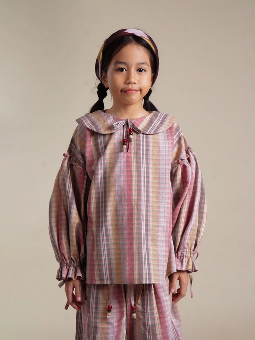 SABINE AND HEEM - SICILY Collar Blouse - Pink Brown - Kids Blouses