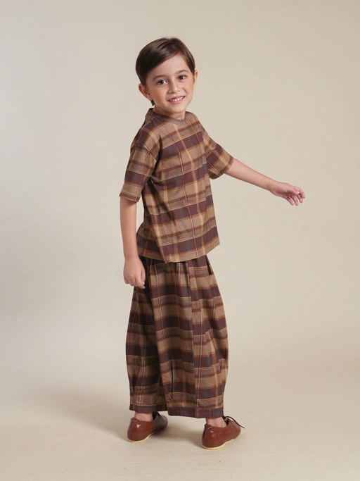 SABINE AND HEEM - DAMM Cotton Big Pants - Mix Brown - Kids Balloon Pants