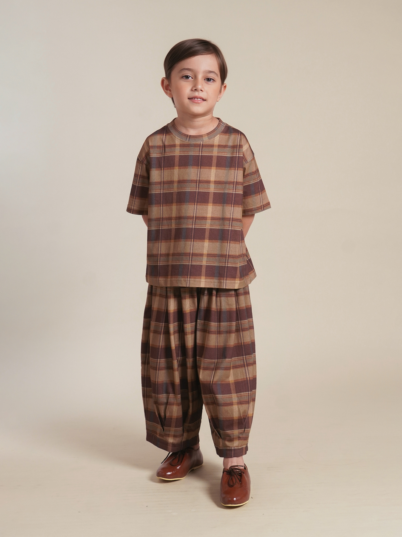 SABINE AND HEEM - DAMM Cotton Big Pants - Mix Brown - Kids Balloon Pants