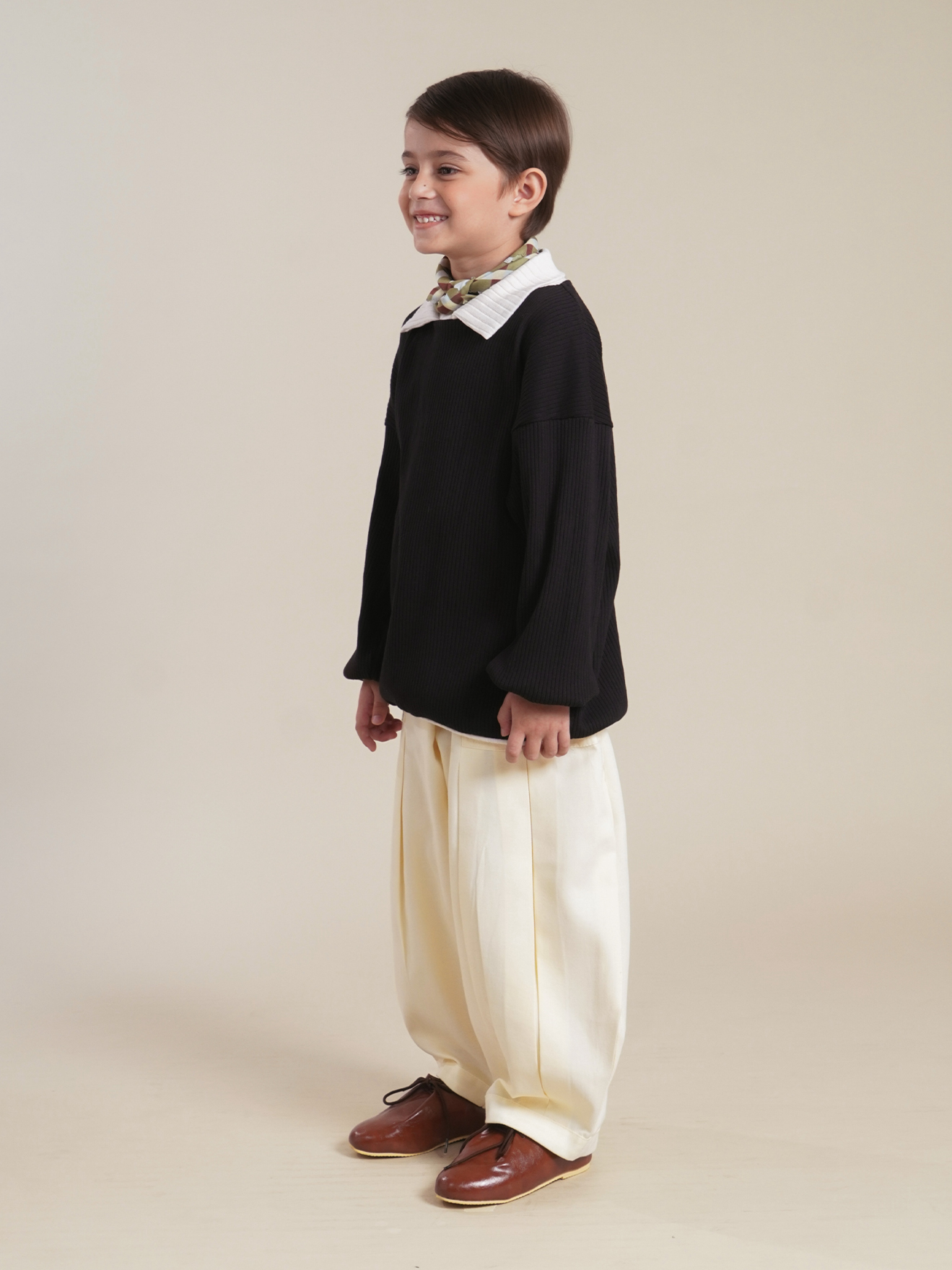 SABINE AND HEEM - BIM Ribbed Shirt - Black White - Atasan Lengan Panjang Anak