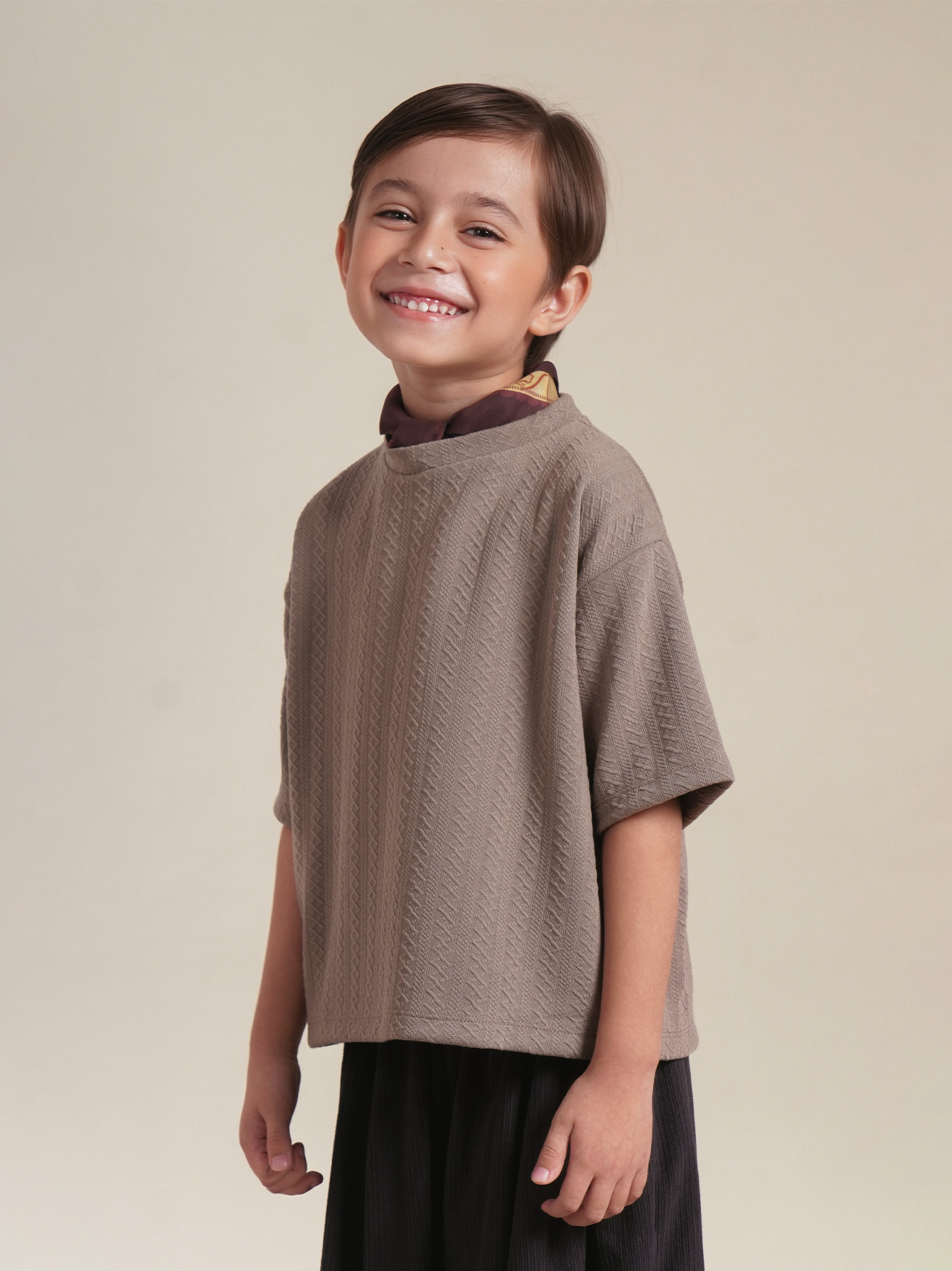 SABINE AND HEEM - TED Ribbed Shirt - Brown - Kids T-Shirt Tops