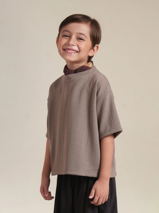 SABINE AND HEEM - TED Ribbed Shirt - Brown - Kids T-Shirt Tops