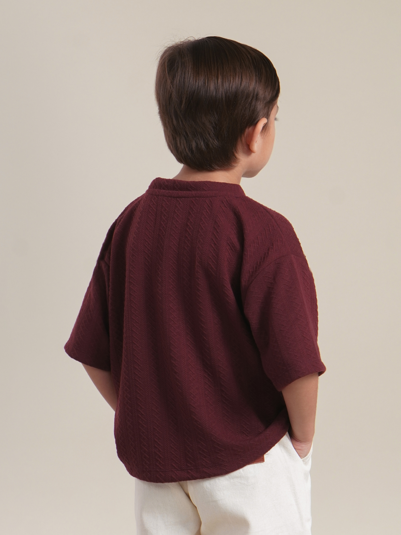 SABINE AND HEEM - TED Ribbed Shirt - Maroon - Kids T-Shirt Tops