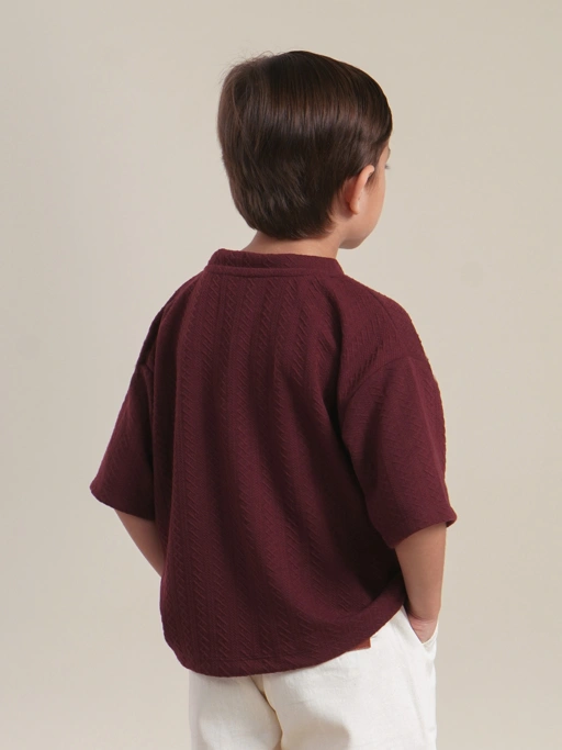 SABINE AND HEEM - TED Ribbed Shirt - Maroon - Kids T-Shirt Tops