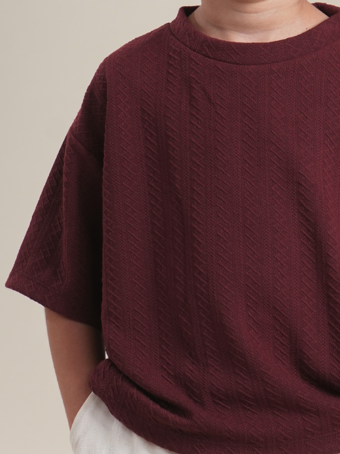 SABINE AND HEEM - TED Ribbed Shirt - Maroon - Kids T-Shirt Tops