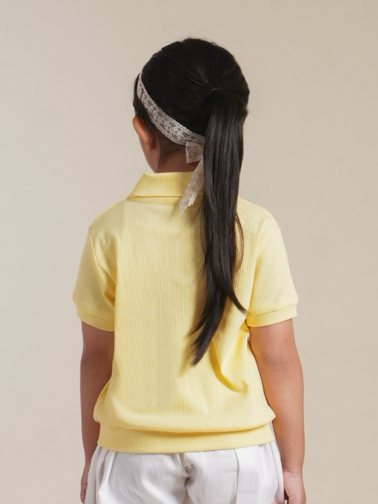 SABINE AND HEEM - MARLOW Polo Rib Shirt - Butter - Kids Collared T-Shirts
