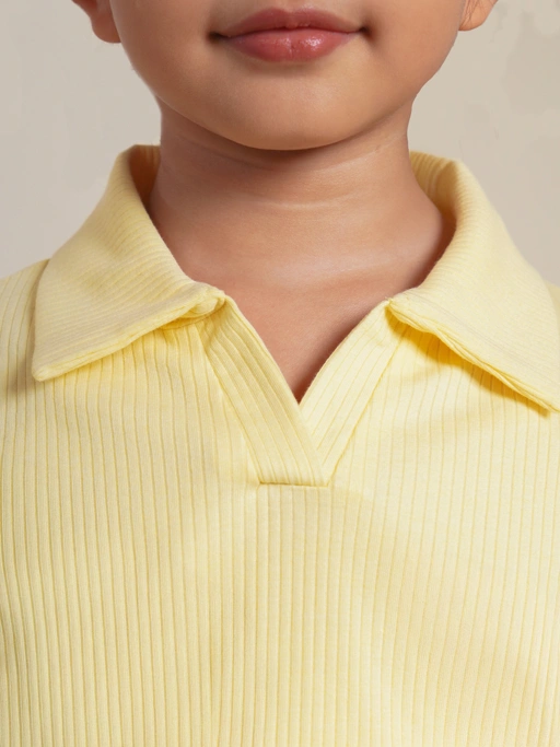 SABINE AND HEEM - MARLOW Polo Rib Shirt - Butter - Kids Collared T-Shirts