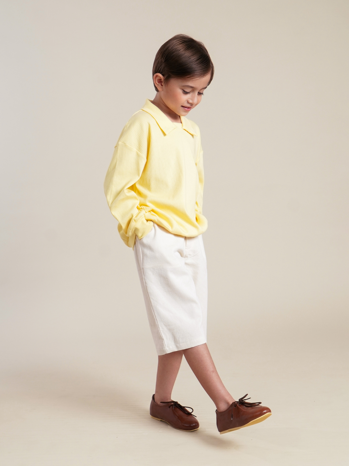 SABINE AND HEEM - BIM Ribbed Shirt - Butter - Kids Longsleeved Tops