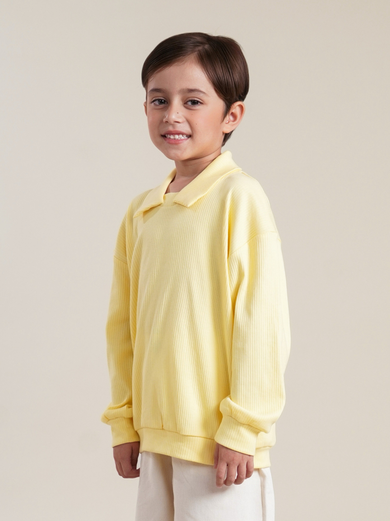 SABINE AND HEEM - BIM Ribbed Shirt - Butter - Kids Longsleeved Tops