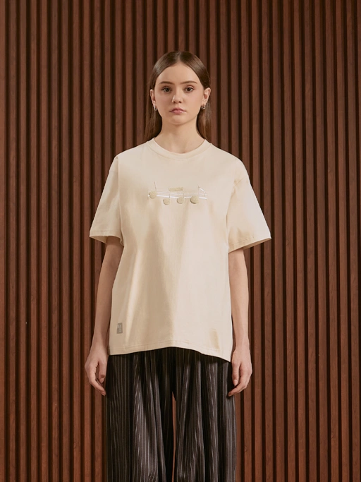 SABINE AND HEEM x MALIQ D'ESSENTIALS - Cotton Embroidery Tee - Adult - Ivory - Adult T-Shirt Top