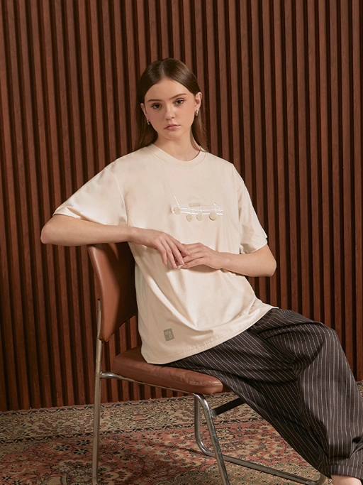 SABINE AND HEEM x MALIQ D'ESSENTIALS - Cotton Embroidery Tee - Adult - Ivory - Adult T-Shirt Top