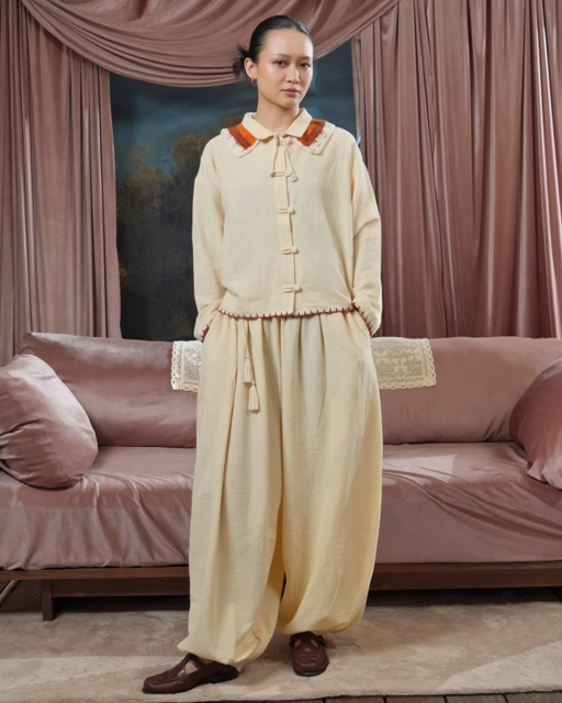 SABINE AND HEEM - TAJI Cotton Balloon Big Pants Adult - Cannoli Cream - Adult Balloon Pants
