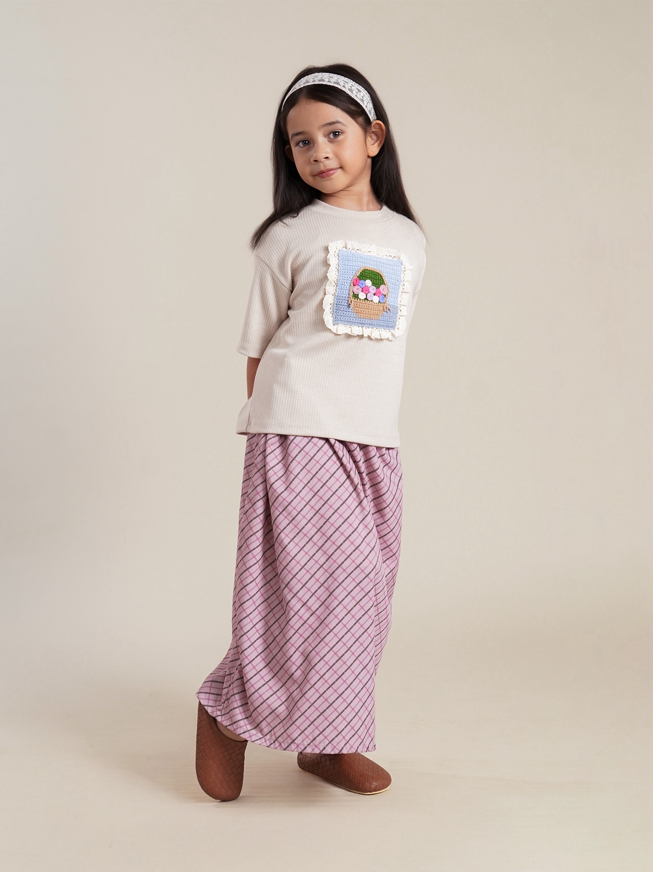 SABINE AND HEEM - DAISY RIBBED SHIRT - Khaki - Kids T-Shirt Tops