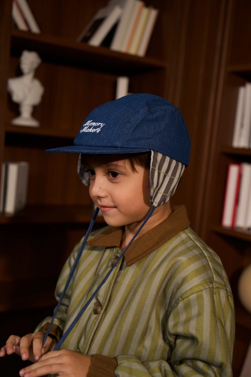 Image of RAN X SABINE AND HEEM - EARFLAP Denim Cap - Kids Denim Cap