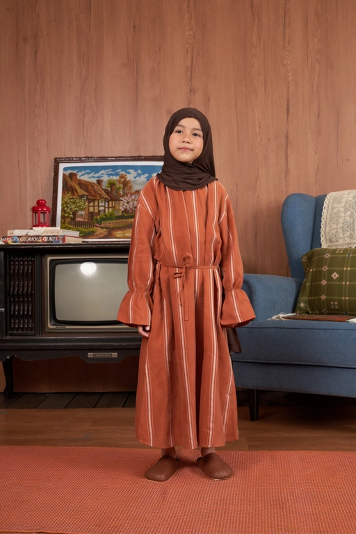 Image of SABINE AND HEEM - LOUI Longdress - Terracotta - Kids - Dress Anak