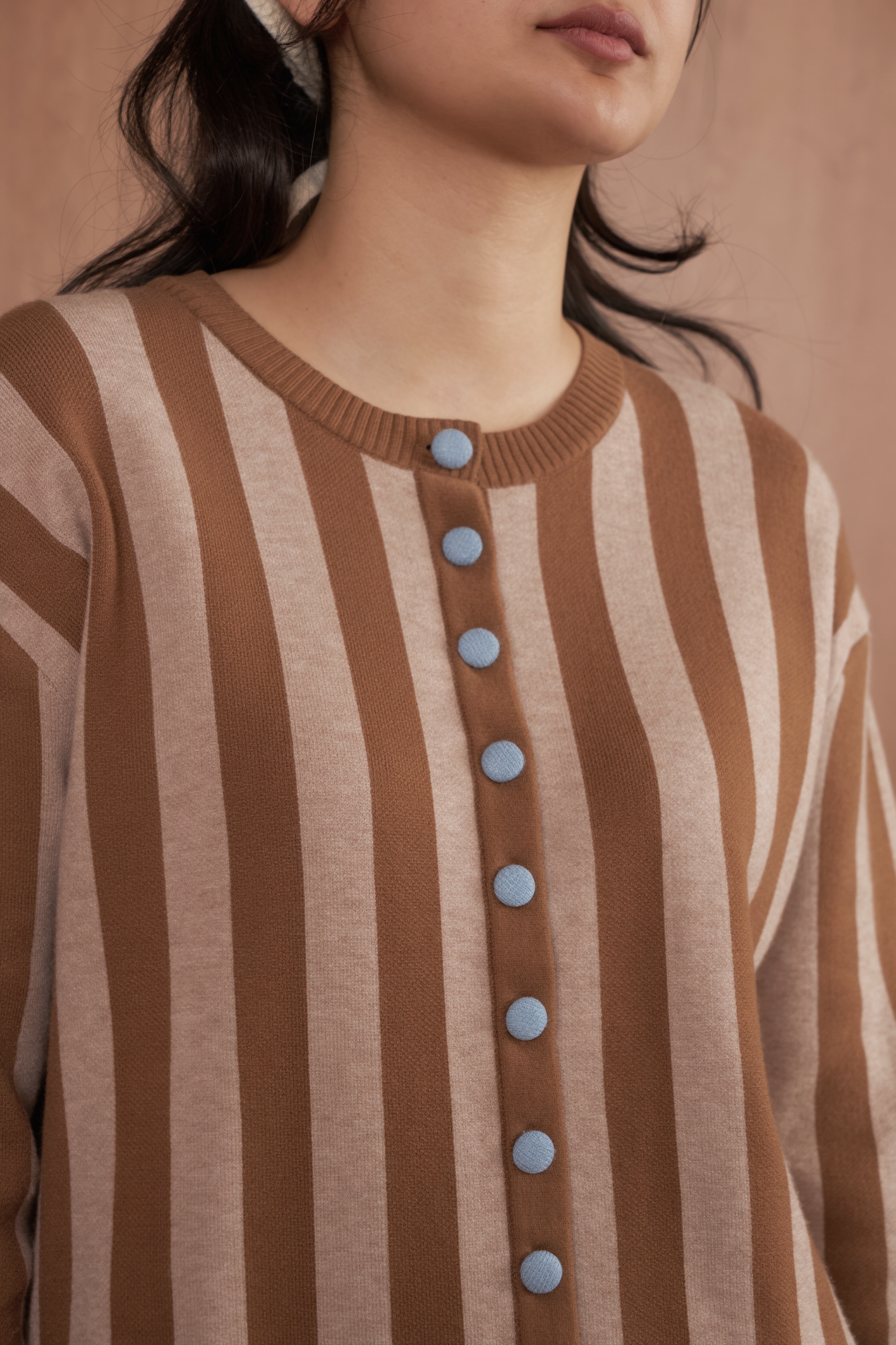 SABINE AND HEEM - MORY Viscose Stripe Knitted Cardigan Adult - Outer Rajut Dewasa
