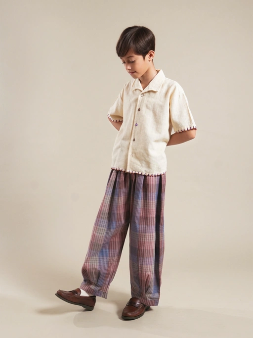 SABINE AND HEEM - BUXORO Balloon Big Pants - Plaid Blue - Kids Balloon Pants