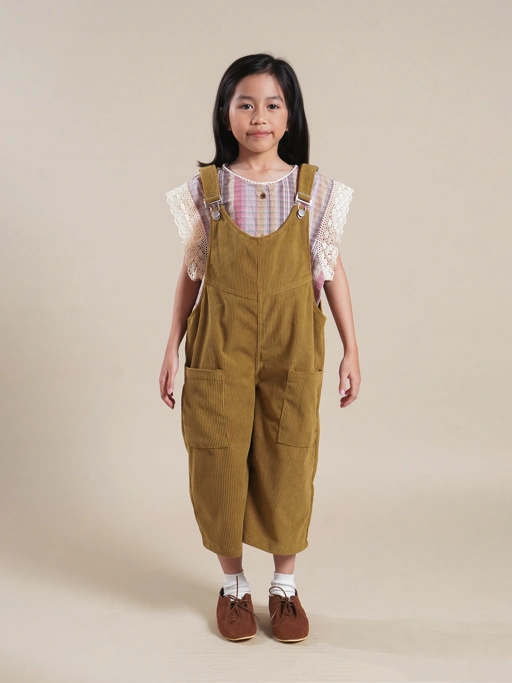 SABINE AND HEEM - JAKKE Corduroy Overall - Dark Olive - Kids Overall