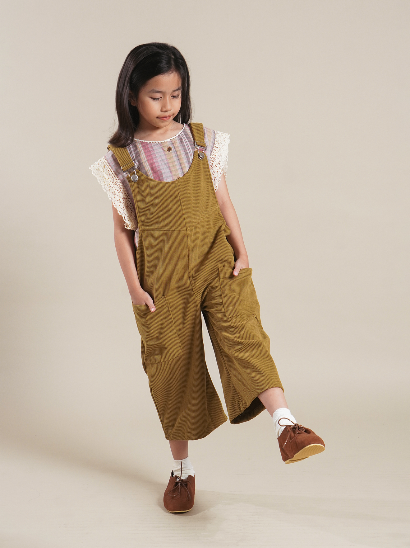 SABINE AND HEEM - JAKKE Corduroy Overall - Dark Olive - Kids Overall