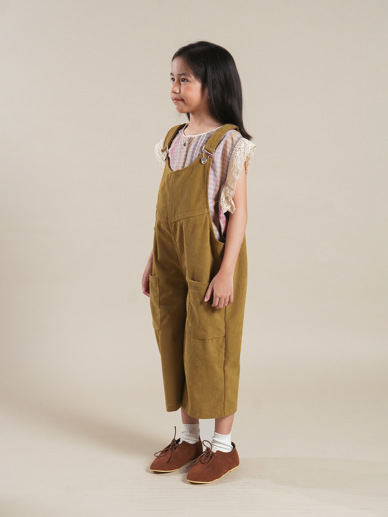 SABINE AND HEEM - JAKKE Corduroy Overall - Dark Olive - Kids Overall