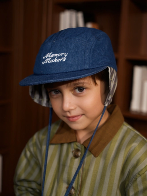 Image of RAN X SABINE AND HEEM - EARFLAP Denim Cap - Kids Denim Cap