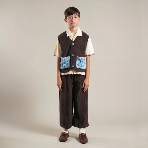 SABINE AND HEEM - DIMMY Corduroy Loose Pants - Wood Brown - Bawahan Celana Panjang Anak