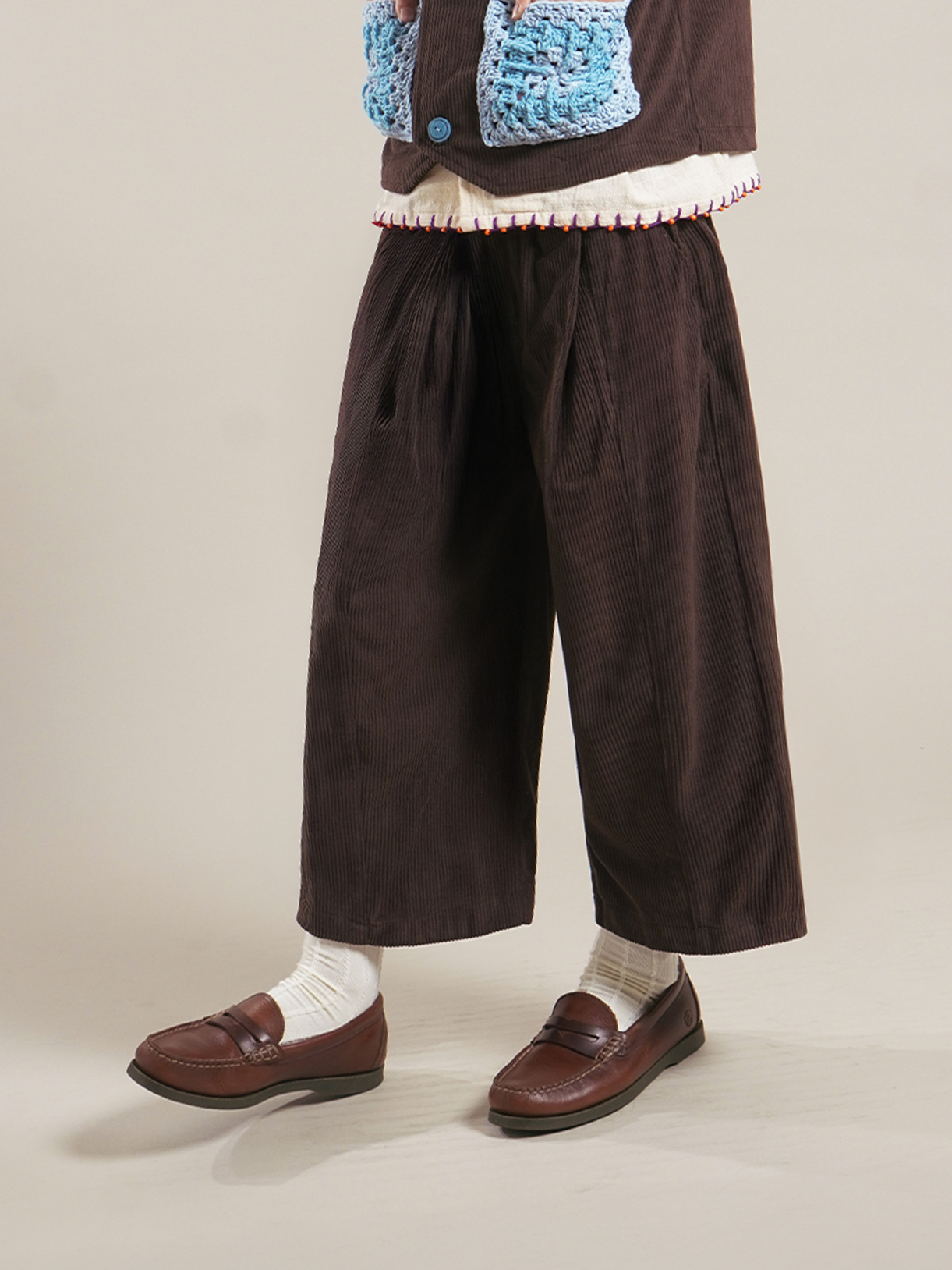 SABINE AND HEEM - DIMMY Corduroy Loose Pants - Wood Brown - Bawahan Celana Panjang Anak