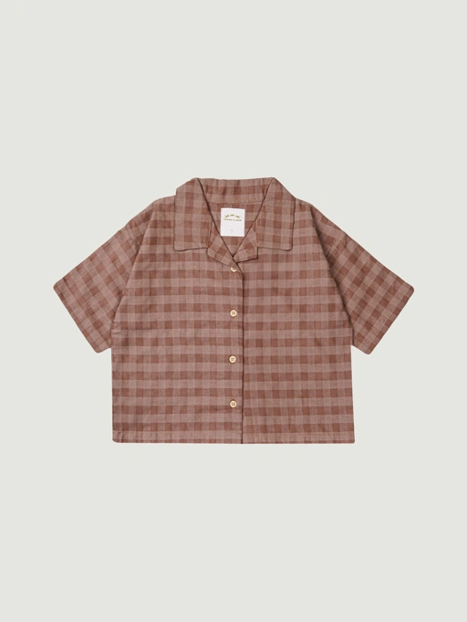 Image of SABINE AND HEEM - LOU Gingham Shirt - Brown - Kids Shirt