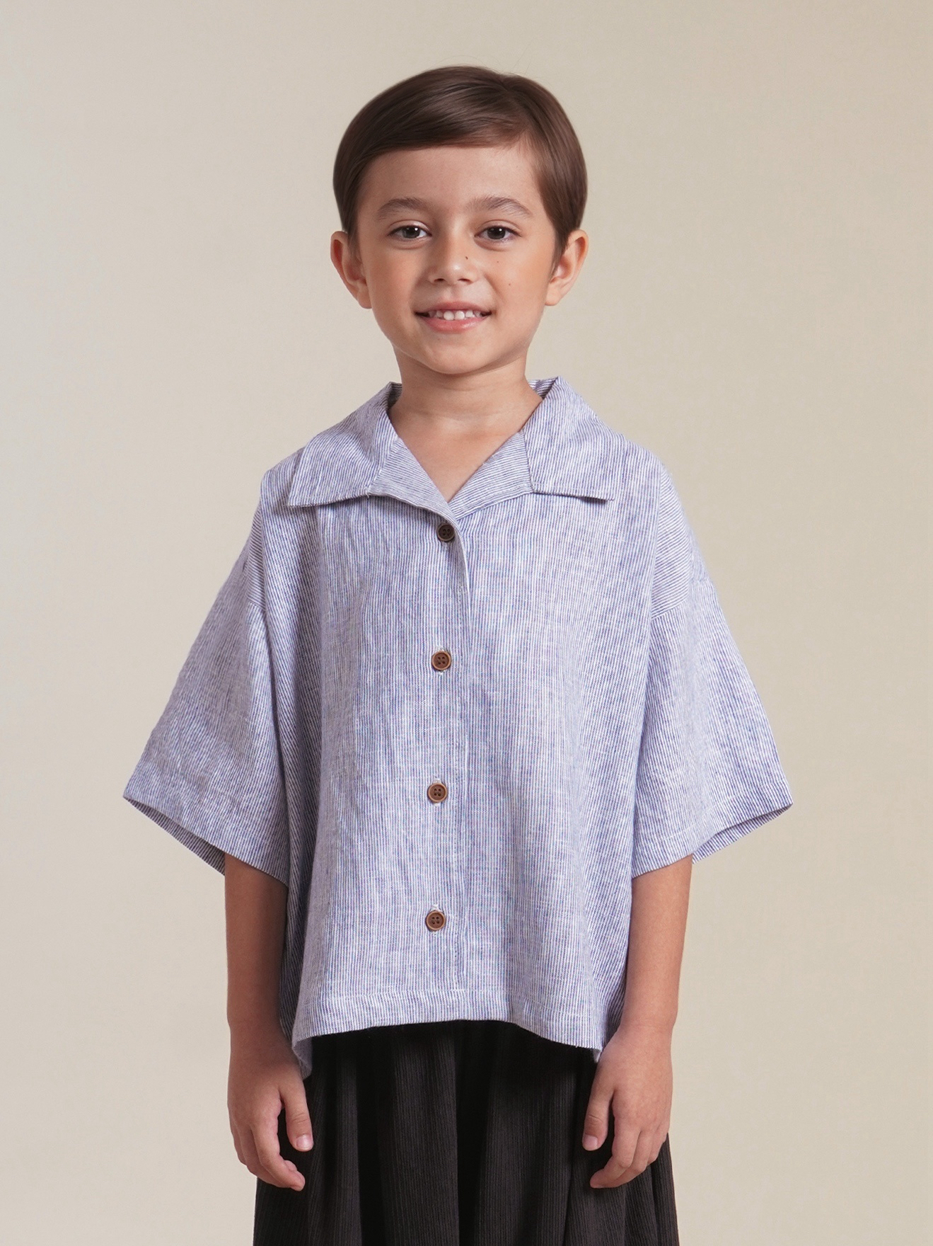 SABINE AND HEEM - CARTHAGE Stripes Shirt  - Creme Beige - Kids Shirt Tops