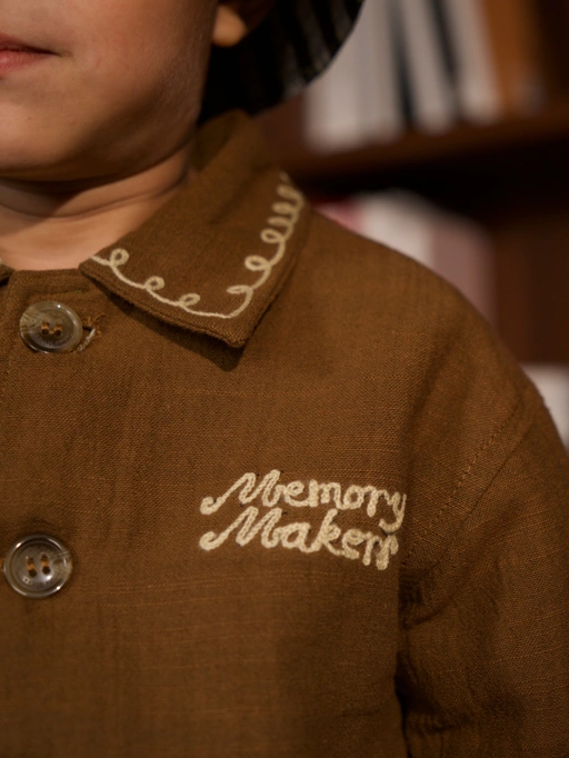 Image of RAN X SABINE AND HEEM - MEMORY MAKERS Reversible Puff Jacket - Kids Linen Jacket