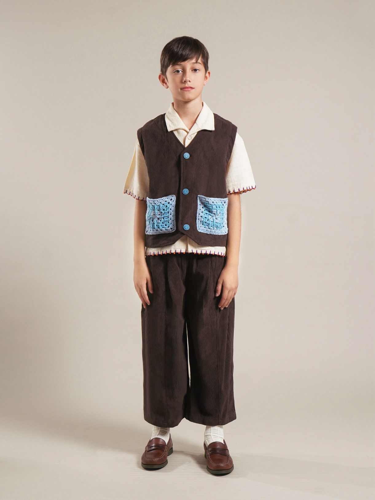 SABINE AND HEEM - DIMMY Corduroy Loose Pants - Wood Brown - Bawahan Celana Panjang Anak