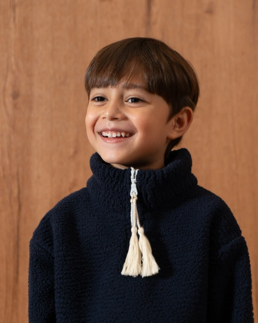 Image of SABINE AND HEEM - PEPPA Sherpa Sweater - Navy - Kids Sweater