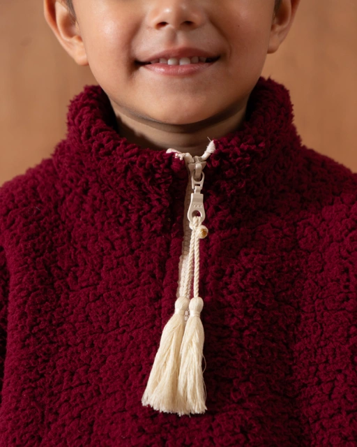 Image of SABINE AND HEEM - PEPPA Sherpa Sweater - Maroon - Kids Sweater